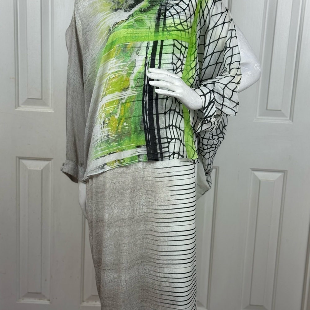 VERDA Stylish Green and Black Women's Dress Size 52. K-26